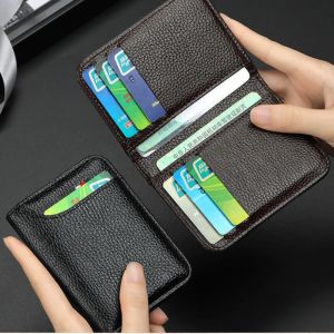 PU Coin Purse Unisex Exquisite Card Holder Mini Wallet Storage Bag RFID Blokkering Bankkaart Cash Pouch voor mannen vrouwen
