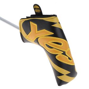 Couvre-chef de protection pour têtes de club de golf en PU, couvre-tête de putter de golf brodé oui, adapté à tous les putters de style lame/Anser 0704