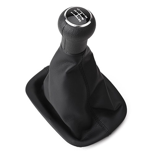 PU leather 5 Speed Gear Shift Knob Cover Black High Quality Durable Interior Accessories