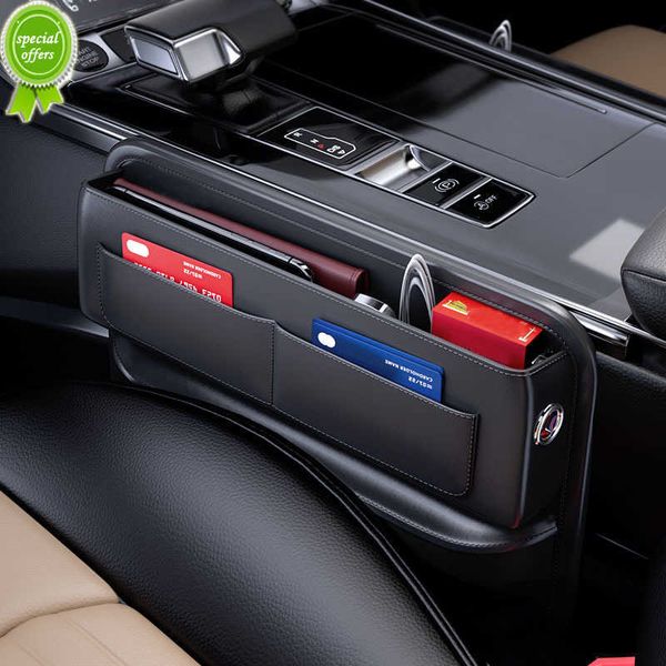 PU cuir Auto Console côté siège de voiture crevasse boîte de rangement fente fente remplissage avec porte-bouteille voiture rangement accessoires de rangement