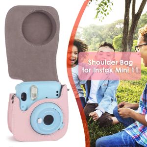 Pu en cuir Sac Protection Couvre avec bandoulière réglable pour Instax Mini 11 Accessoires de caméra de film instantané