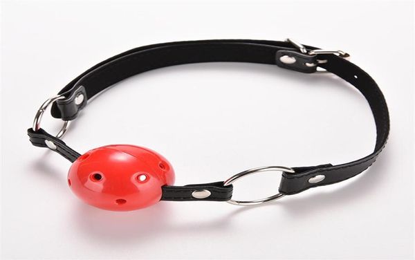 Pu Leather Ball Ball Gag Fixation Oral Fixation Bouche Farmage Adult Games pour couples Flirter Sex Products Toys C18112701297F6137710