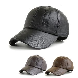 PU Le cuir Baseball Cap de baseball Haule Cap de cap HAPE HAP CASquette Gorras para Hombre Mens Trucker Cap pour mâle 240506