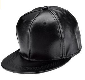 PU Leather Baseball Cap Sport Chapeaux Black Snapback 10pcslot 08013128