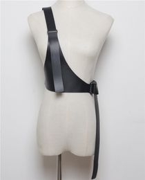 Ceinture en cuir Pu noir pour femmes, sangle à Joint fendu irrégulier, personnalité, nouvelle mode, tendance, assortie avec tout, printemps automne 2021