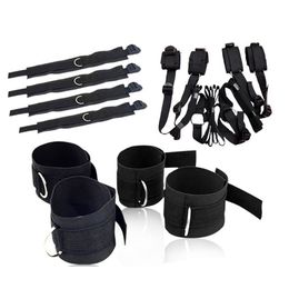 Kit de retenue de Bondage en cuir PU Couples Flirt SM outils de jeu menottes réglables manilles adultes jouets érotiques sexy