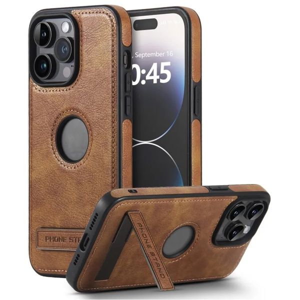 Coque de téléphone en cuir PU avec support, étui souple et résistant aux chocs pour iPhone 15 14 13 12 11 Pro Max Plus Business