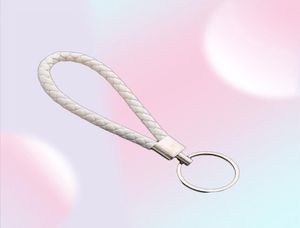 PU Le cuir tressé corde tissée Keychain Sac de bricolage Pendard Purseur de chaîne de clés Clé Clé de voiture de voiture pour les hommes