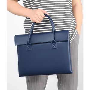 Pu lederen aktetas Women Executive Handtas Office Werkbestand Business CommuTing Meeting Simple Lady Bag For Man 14 inch Laptop 240418
