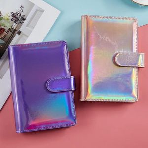 Classeur de Budget en cuir Pu, système d'enveloppe d'argent, ensemble de carnet de couleur Laser macaron, organisateur de factures d'économie d'argent