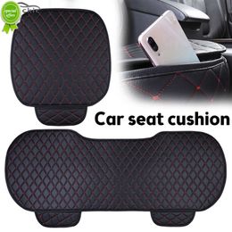 Funda de cuero Pu para asiento de coche, cojín negro Universal para las cuatro estaciones delanteras/traseras, Protector de asiento para automóviles, alfombrilla transpirable para silla SUV