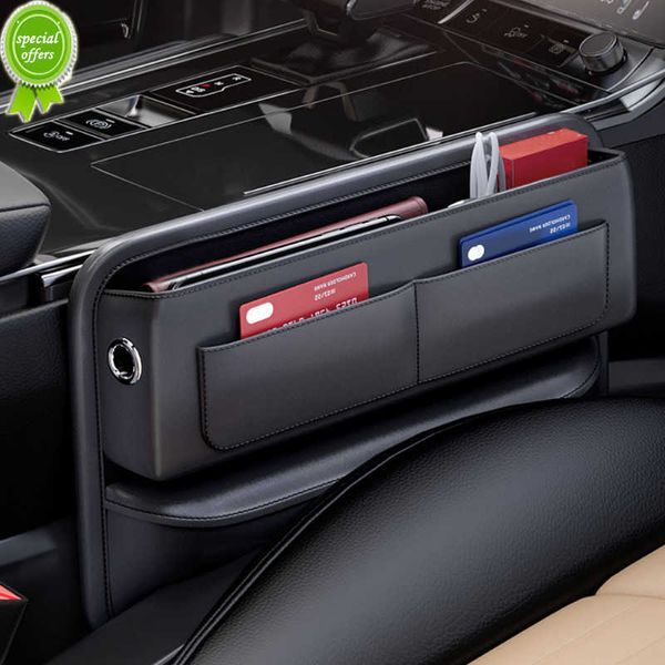 Caja organizadora de grietas para asiento de coche de cuero PU, consola central de coche, relleno de asiento lateral, bolsa de almacenamiento, dispositivo organizador, accesorios universales