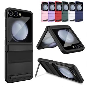 Étui multicolore rétractable pour Samsung Galaxy Z Flip 5, avec charnière souple, support de Protection en Film de verre