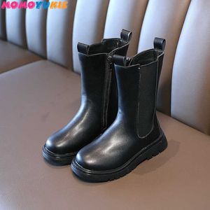 PU cuir enfants Martin bottes haute qualité garçons filles chaussures de sport mode brodé doux anti-dérapant cheville enfants mode bottes 210713