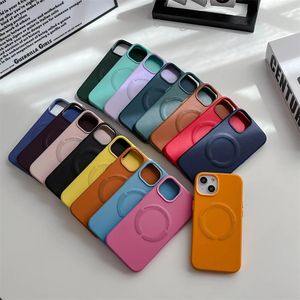 PU lederen cover magnetische plaat draadloos opladen telefoonhoesje voor iPhone 15 Pro Max 14 13 12 11 XR met metalen knop individuele verpakking