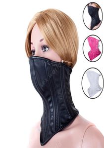 Pu en cuir couverture bouche collier cou de bondage de plaidage harnais bdsm hood masque esclave fétiche roleplay sex jouet pour couple adulte game1331430