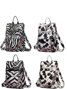 PU cuero de cuero estampados de cebra para mujeres039s mochila al aire libre bolso de hombro de ocio con correa de guitarra Crossbody5574740