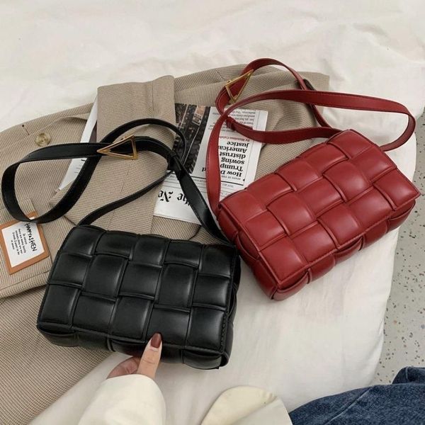 Sac Cube Tofu en cuir Pu pour femme, petits sacs à bandoulière Texture, mode automne et hiver 2021, épaule à la mode 2339