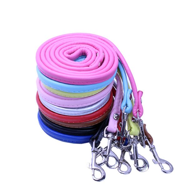 Correas de cuero PU para perro, cadena, cuerda, Gato, gancho de tracción, hebilla para Animal PEQUEÑO, Collar, arnés, correr, caminar, negro, rojo, azul