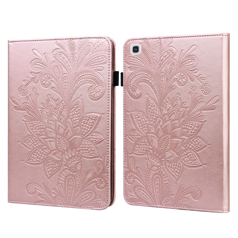 PU Leather Embossed Lotus Wallet Tablet Cases For Samsung Galaxy Tab A7 10.4 SM-T510 SM-T500 Flip Cover