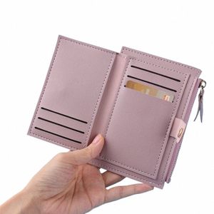 PU Cuero Fi Pequeña billetera para mujeres Tarjeta de identificación de la tarjeta de identificación de múltiples máquinas múltiples Mini bolso Slim Coin Slim Shallets S4ub#