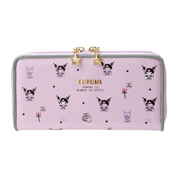 Pu Leather Girls Wallet Cartoon Carton Kuromi Handbag Carte Holder Mini portefeuille Chaîne Coin Purse Gifts Kids Giftary 2395