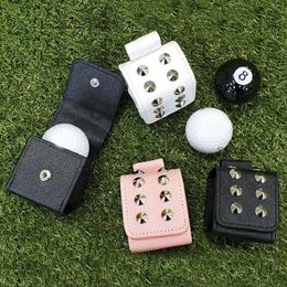 Pu Leather Golf Ball Sac Rivets Golf Ball Mini Pouche de rangement Pocket Pocket Protective Cover Sacs Golf Sport Accessoires 240516