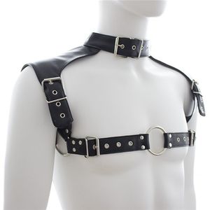 Harnais en cuir PU sangles de ceinture Gay fétiche hommes sexy bondage contraintes sexyy Lingerie hommes gilet vêtements discothèque Costumes L1