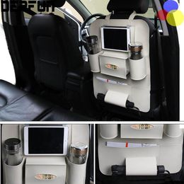Organisateur de siège arrière de voiture multi-fonction sac de rangement de boissons rangement rangement tablette support pour téléphone conteneur accessoires intérieurs