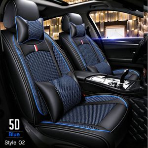 Cuero de la PU + fundas de asiento de seda de hielo coche para Toyota Corolla Rav4 Auris Prius Yalis Avensis SUV Universal accesorios de automóviles palos de automóviles