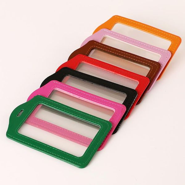 PU Leather ID Files de cartes Case claire avec bordure de bordure de bordure