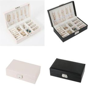 PU Jewelry Box Organizer Cajas de almacenamiento de la caja de viajes Anillos de los anillos de los collares de almacenamiento 8981760