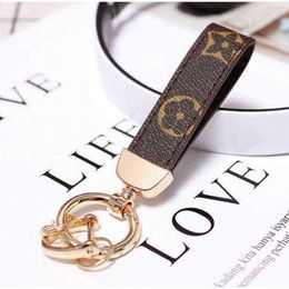 PU lederen sleutelhanger ontwerper Key Chain Buckle Lovers Car Handmade Men Women Bag Pendant Accessories S7