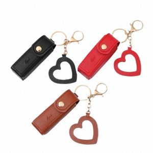 sac à lèvres en cuir Pu en cuir porte-clés extérieur sac de brillant à lèvres portable fi mini sac cosmétique filles d4w2 #
