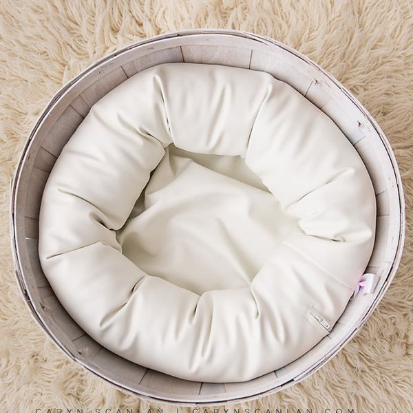 PU cuir O Type pouf bébé séance Photo pour Studio Flokati nouveau-né photographie accessoires panier accessoires