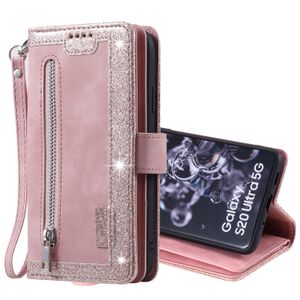 Étuis de téléphone en cuir rétro PU pour Samsung Galaxy S24 S23 S22 S21 S20 Note20 Ultra Note10 Plus portefeuille à fermeture éclair multifonction