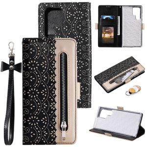 Étuis de téléphone en cuir PU pour Samsung Galaxy S24 S23 S22 S21 S20 Ultra Note10 Plus Modèle en dentelle Portefeuille zipper Flip Kickstand Cover Caxe avec un bourse de monnaie