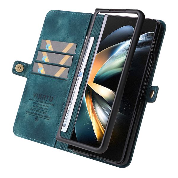Étuis de téléphone en cuir PU couverture arrière rigide peau porte-carte de crédit protecteur pour Samsung Galaxy Z Flip 3 4 Z Fold 3 4 5G
