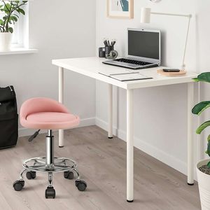 Repose-pieds de tabouret roulant rond en cuir d'unité centrale, chaise de travail de SPA de travail de dessin pivotant réglable en hauteur avec des roues