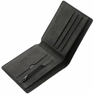 Porte-cartes courtes en cuir pu Simple Zipper Design Soft Male Purse Durable Portable Short Skin Wallets Shop M5kq #