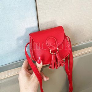 PU Lederen Schoudertas Portemonnee met Kwastje Mini Crossbody Satchel portemonnee Handtassen voor peuter Kinderen kleine Meisjes DF138