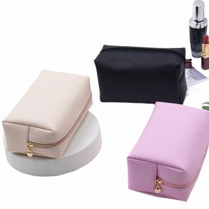 PU cuir carré maquillage cosmétiques sacs femmes étanche amour-coeur fermeture éclair filles articles de toilette organisateur portable étui de voyage e3Tz #