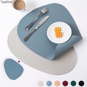 Tapis de table en cuir PU Sets de table pour serviette antidérapante imperméable Sous-verre Vaisselle Accessoires de cuisine 220627
