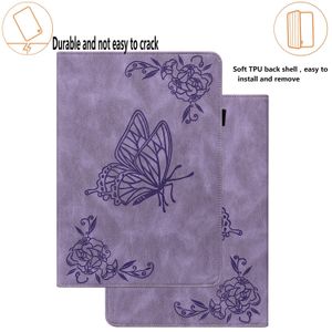 Étuis pour tablette en cuir PU pour iPad 10.2 7e 8e génération Air 3 Pro 11 10.5 9.7 pouces Samsung Galaxy Tab T220 T500 T510 T870 Double angle de vue Butterfly Printing Flip Stand Cover