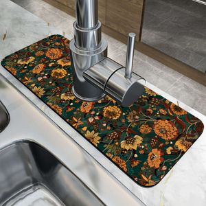 Robinet de Table de lavage de toilette en cuir Pu, tapis de sol en boue de diatomée, tampon absorbant, résistant aux éclaboussures et à l'eau pour la cuisine