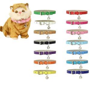 PU-leer Trekkabel Huisdier Halsband Huisdieren Benodigdheden DIY Japanse Bell Cat Collar Bells Groothandel Hondenaccessoires