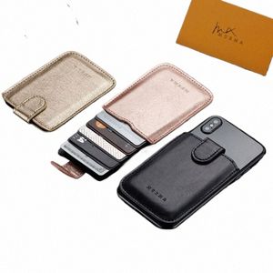 Sac de carte de portefeuille en cuir PU Adhesive Base Stick Sticker pour cellule Phe D9fs #