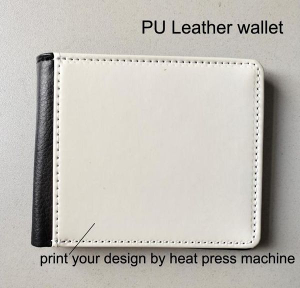 Pu en cuir portefeuille Sublimation Heat Press Men039s Pobile de portefeuille peut imprimer votre propre conception par machine 100pcs4927499