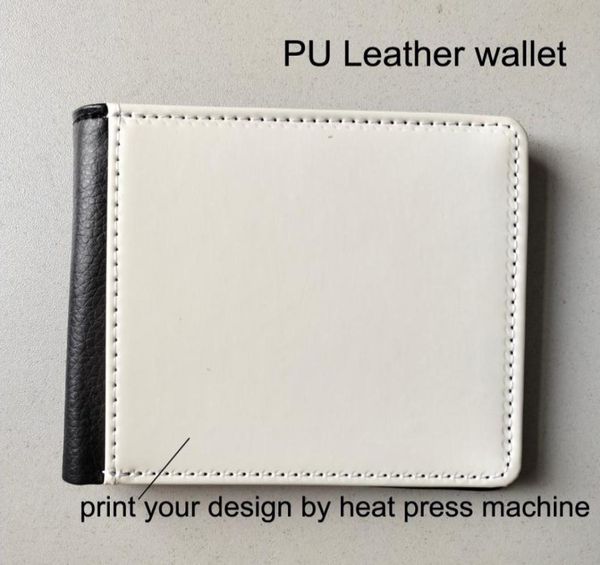 Pu en cuir portefeuille Sublimation Heat Press Men039s Pobile de portefeuille peut imprimer votre propre conception par machine 100pcs6778581