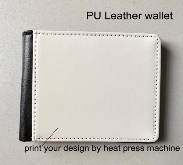 Pu en cuir portefeuille Sublimation Heat Press Men039s Pobile de portefeuille peut imprimer votre propre conception par machine 100pcs5538439